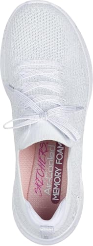 Skechers - Womens Ultra Flex 3.0 - Elegant Night Sneakers, Color White/Silver, Size: 6 M US2