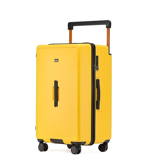 Business Travel Luggage 26inch Luggage Thickened Zipper Carry On Luggage Wide Trolley Wear-Resistant Suitcase(Yellow 26inch)