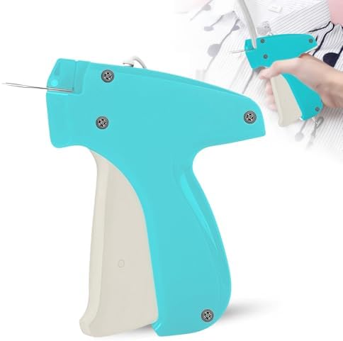 Stitch Gun for Clothes, Tagging Gun for Clothing Quick Fixes - Price Tag Gun with 6 Fine Needle, 1000 Black Fasteners & 1000 DarkSlateGray1+Snow