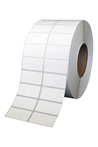 Image of True-Ally 50x38 Direct Thermal Barcode Label Sticker - 2 x 1.5 inch - 50mm x 38mm - 2 Ups - 2000 Labels Per Roll - White Self Adhesive Sticker for Printing Barcoding (1 Roll Per Pack (2000 Labels))