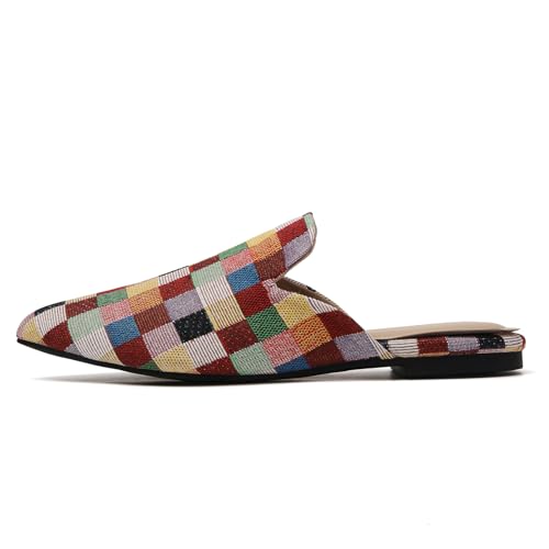 Image of Tilocow Women's Pointed Toe Flat Mules Backless Slip On Loafers