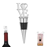 ARYIMYDP 1 Tapón para Vino y Champán de Metal con Diseño LOVE en Relieve, Decorativo y Práctico, para Bodas, San Valentín o una Cita Romántica, Detalle para Regalar