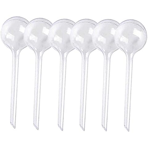 SevenMye 6 Pack Plant Watering Bulbs Automatic Self-Watering Globes Garden Waterer Flower Water Drip Irrigationdevice Self Watering System,White Cover
