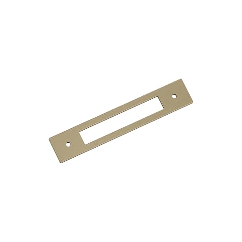 Image of Amerock Medora 5-1 /16 inch Golden Champagne Backplate | Decorative zinc cabinet hardware backplate designed to complement knobs and pulls while protecting cabinet surfaces