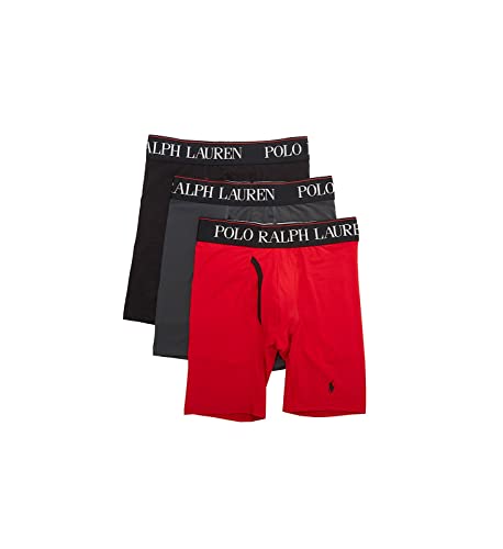 POLO RALPH LAUREN Men's 4d Flex Cooling Microfiber Boxer Briefs, Long Leg & Trunks Available, 3-pack Boxer Briefs (pack of 3)