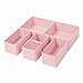 SONGMICS Pudełko do przechowywania szuflady, zestaw 6 sztuk, organizer do bielizny, organizer z szufladami, składane pudełko z materiału na skarpety, bieliznę, biustonosz, krawaty i szaliki, różowe RDZ06PK