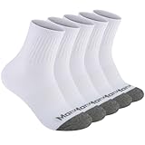 Monxiery Mens 100% Cotton Cushioned Moisture Wicking Ankel Socks, Athletic Performance Running Breathable Quarter Socks