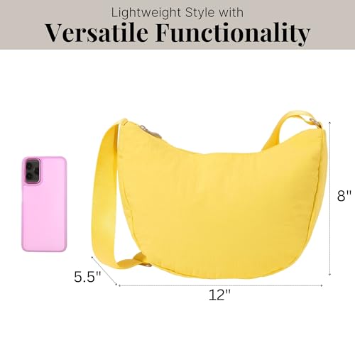 Image of Baggallini Swift Crescent Crossbody Bag for Women - Lightweight 12 inchx8 inch Travel Purse Handbag