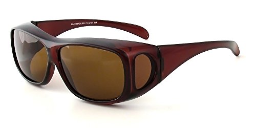 Image of Calabria 43199 Wrap-Around Polarized Fitover Sunglasses Fits Over Reading Eye Glasses UVA UVB Protection Worn Over Readers