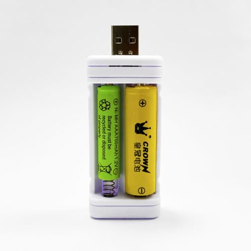 Image of USB 1.2V AA AAA Ni-CD NiMH 2 Slot Battery Charger with LED Indicators, Charge 2 Batteries At a Time