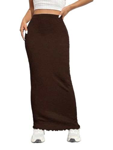 Women's Summer Plain Long Knit Skirt Going Out Outfits