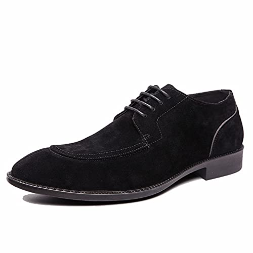 Zapatos de Vestir de Negocios para Hombres Ligeros Antideslizantes de Corte bajo con Cordones Zapatos Planos de Cuero de Gamuza Zapatos Formales de Oficina para Bodas Cover