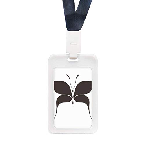 Porte-carte d'identité transparent avec motif fée papillon noir étui rigide