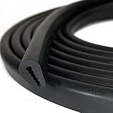 Tintvent Rubber Edge Trim 5Feet, EPDM U Channel Edge Seal Strip, Fits Edge up to 1/16 inch (1.6mm), Black