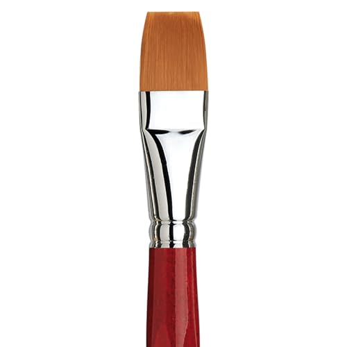 Image of da Vinci Watercolor Series 5880 CosmoTop Spin Paint Brush, Flat Synthetic with Red Handle, Size 20 (5880-20)