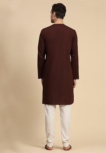 Image of SKAVIJ Men's Pure Cotton Solid Kurta Pajama Set Round Neck Casual Yoga Dress