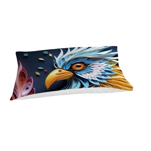 Housse de couette aigle coloré microfibres 135x200cm - 7
