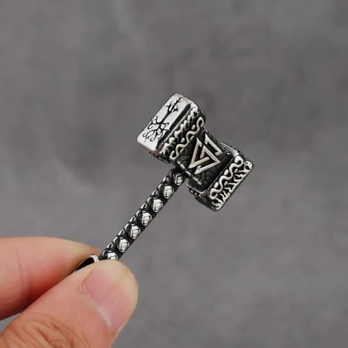 Pendentif marteau de Thor collier amulette finitions forgées