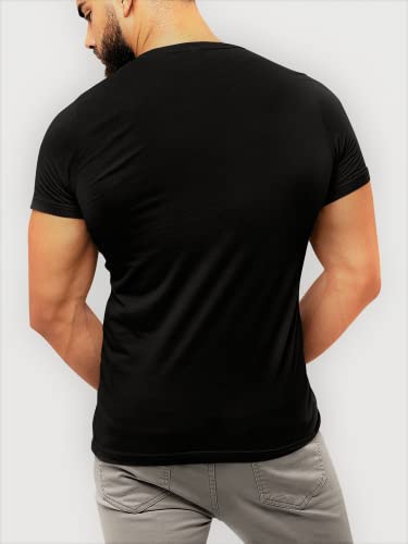 Men's T-Shirt - Modern Fitted Essential Blanks Soft Stylish Crewneck Short Sleeve Tees for Guys4
