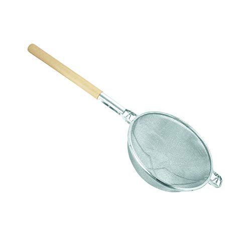 Excellante Reinforced Double Mesh Strainer with Fine Flat Handle Wooden Handle Double Fine 1175