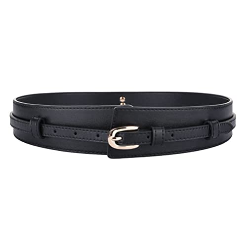 Women's Fashion Wide Belt Leather Corset Cinch Belt for Girls Ladies Dress Pin Buckle Belts Waistband