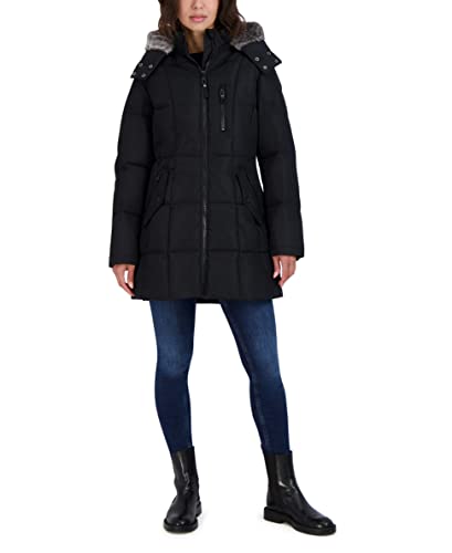 Nautica Women's Heavyweight Puffer Jacket With Faux Fur Lined Hood, Black, Large #TOP6