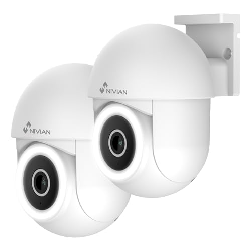 NIVIAN - Cámara PTZ WiFi Mini 2K, 2,4Ghz | Visión Nocturna | Dete...