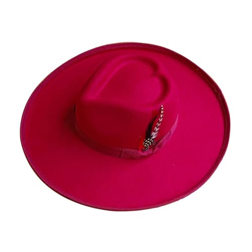 Chapeau melon femme en feutre contre le froid avec un large bord protecteur de 10 cm