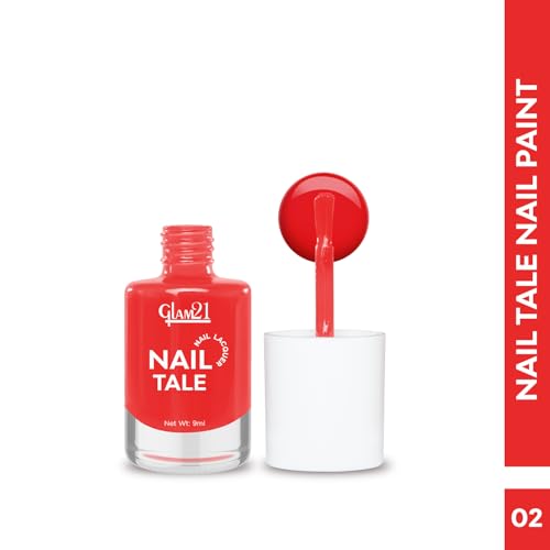 Image of Glam21 Nail Tale Nail Polish | Glossy Gel Finish | Rich Pigmentation | Chip Free | Quick Drying Formula | Long Lasting Nail Polish for Women | 9ml | Shade-02