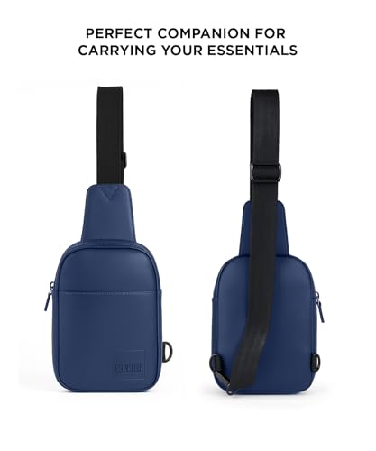 Image of COUNSELOR Sling Bag for Men, Vegan Leather Crossbody Chest Bag, One Shoulder Side Bag, Adjustable Strap, Zipper Closure, Multiple Compartment, Lightweight Stylish Bag for Daily Commute, KIRO