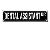 ERMUHEY Dental Assistant Dr. Straßenschild, Zahnarzthelfergeschenk, Zahnassistent, Wanddekoration für Zuhause, Büro, Krankenhaus, Männerhöhle, hochwertiges Metallschild, 40,6 x 10,2 cm