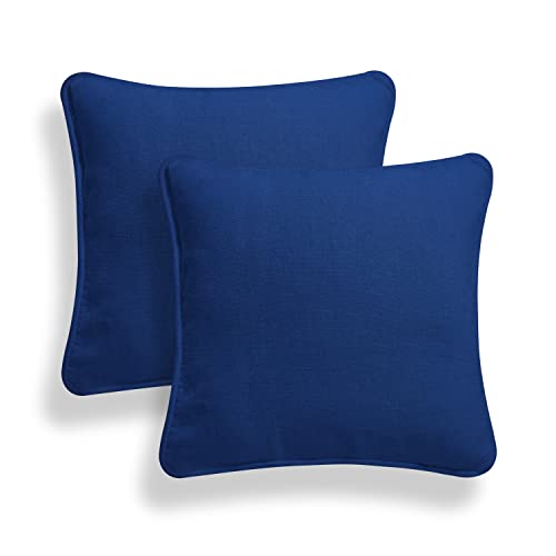 CHILIMILII Set of 2-100% Cotton Plain Cushion Covers, Decorative Double sided Square Cushion covers/Pillow cover for Sofa Bed Home Decor in 16" 18" 20" Size & Multiple Colors (Navy Blue, 16x16)