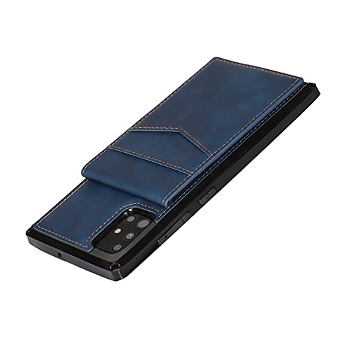 Jws-C Samsung Galaxy A51 4G A515F Case Wallet Leather With Card Holder Shockproof Protective Flip Case Men For Samsung Galaxy A51 A515F 4G-Blue #TOP6