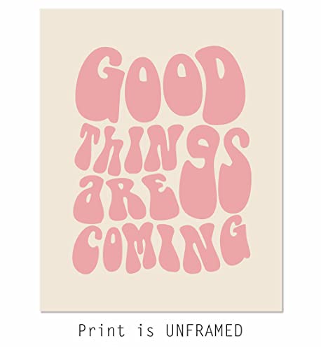 Wcdhor Good Things Are Coming Art Print Manifest Wall Art Inspiration Print Affirmation Art Retro Quote Wall Print Self Love Living Room Decor Dorm Decor Unframed thumb #1