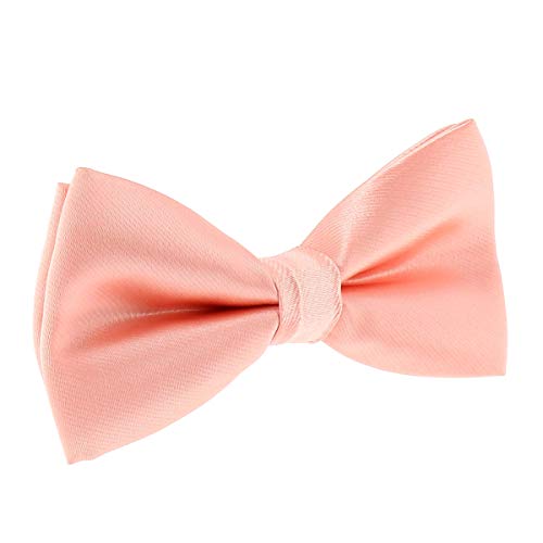 SHIPITNOW Noeud Papillon Rose Saumon (Rose corail) - 30 coloris - Noeud Papillon Homme Mariage, Soirée - Tissu Satin Couleur unie - Prénoué, Adulte