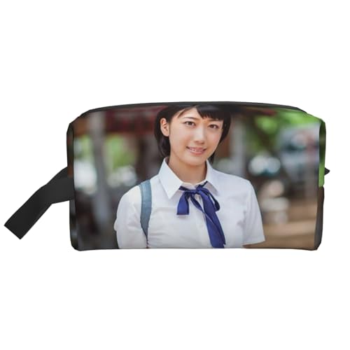 西野小春1 (4) ユニセックス 旅行用小物収納袋 おしゃれ One Size (12.5×16×25.5cm) 600d オックスフォード 防水 化粧品/アクセサリー 収納 多シーン対応