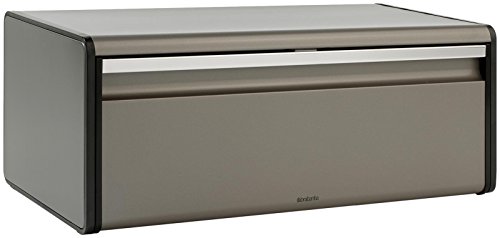 Brabantia Rectangular Fall Front Bread Box (Platinum) Large Front...