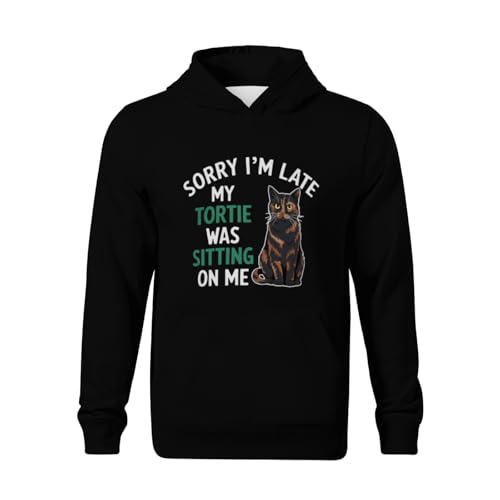 Kids Cool Tortie Cat Owner Dad Tortoiseshell Cat Mom Boys Girls Lightweight Kangaroo Pocket Fleece Hoodies2