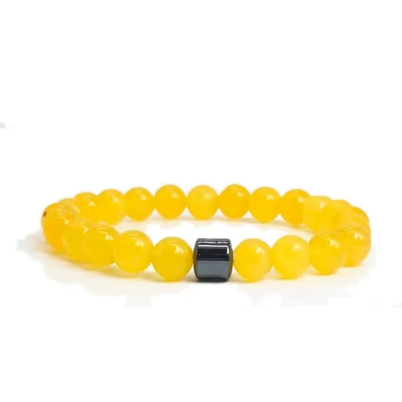 YCTTKDD Perlenarmband, 8 mm, Naturstein, Lava, Tigerauge, schwarzer Achat, Matte Perlen, Armreif, Stretch, für Damen und Herren