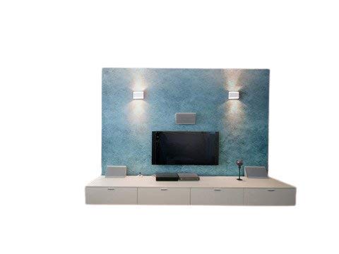 Two Philips 34153 7W Wall Lights installed on a blue wall above a television