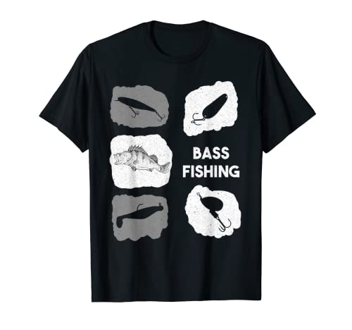 Bass Fishing T-shirt, Preto, S