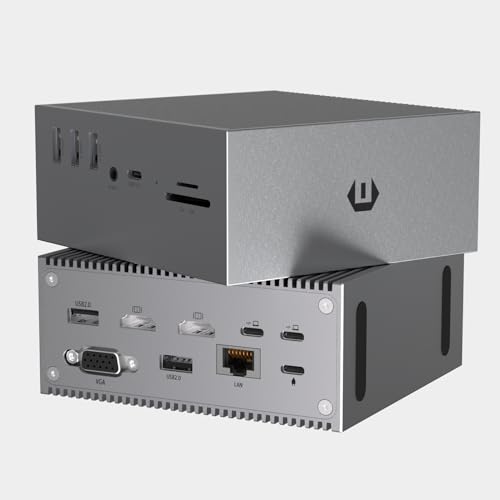 16 in 2 Docking Station, SUTOUG USB C Hub- Dual 4K HDMI, 6 USB, VGA, RJ45, SD/TF Card Reader - Triple Display for MacOS with Thunderbolt 3 (Not for M1)