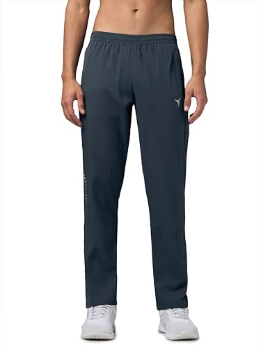 Image of TECHNOSPORT Men's Solid Slim Fit Sports Track Pants with TS LYTRA | Quick-Dry, Moisture-Wicking, UPF 50+ & Odour-Resistant Activewear for Gym, Running & Training