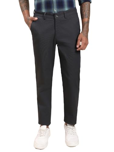 Pantalon stretch en coton coupe droite idéal pour le bureau et les sorties