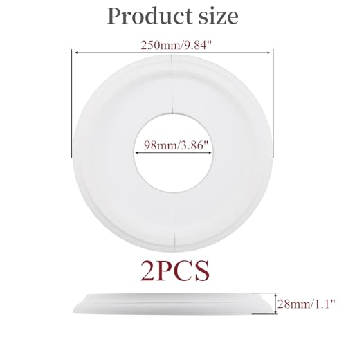 Image of Woogim 2PCS White Split Ceiling Medallion 9.84 inch Diameter