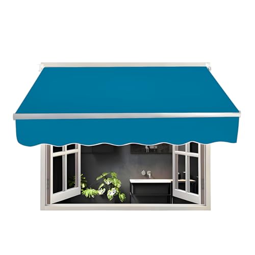 Toldo retráctil de tela de repuesto de 2 x 1,5 m, resistente a los rayos UV, impermeable, protección solar, sin marco, color rojo, cubierta de toldo para exteriores.