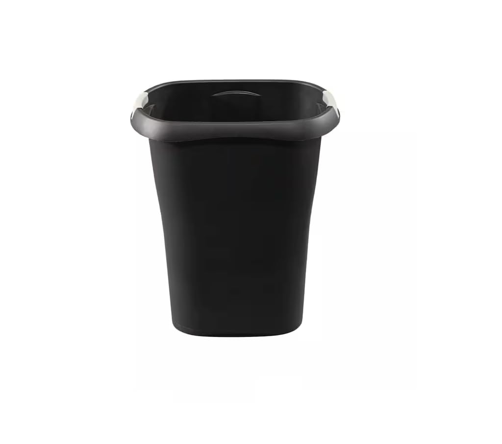 8 Gallon Rectangular Trash Can with Liner Lock - Black LP31386