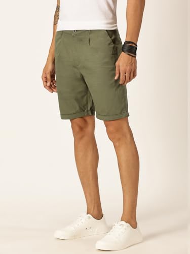 Image of Thomas Scott Men's | Solid | Mid Rise | Light Weight | 100% Cotton | Casual | Chino | Shorts for Men