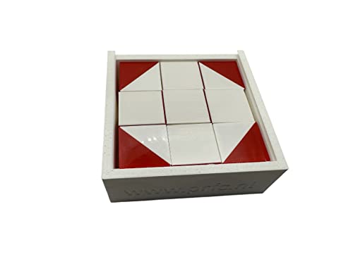 Iq Cubes - Kohs Cubes,9 Cubes,Block Test,Cognitive Spatial Reasoning Test,Block-Design Test,9 Piece Set,Iq Test,Kohs Blocks,Learning Toys, Colored Blocks,Intelligence Test (Red And White) #TOP5