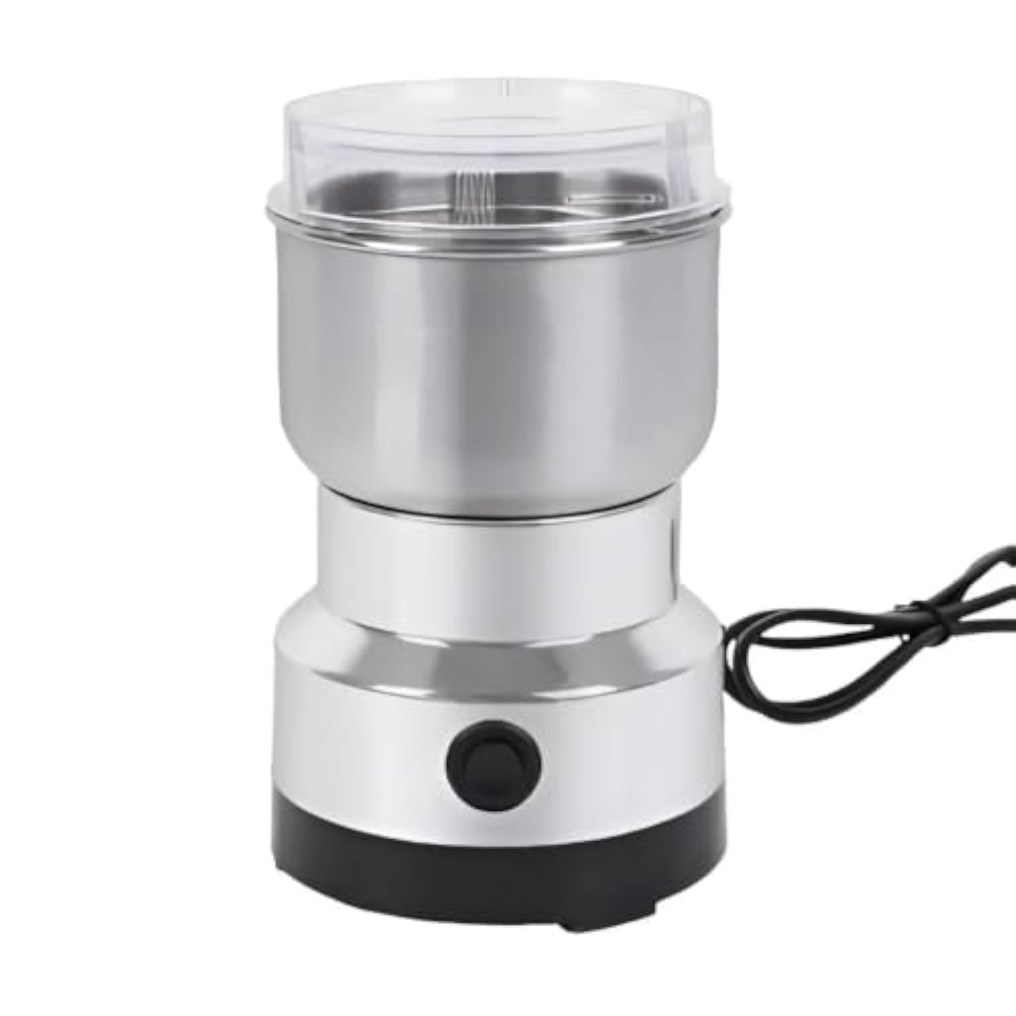 Electric Coffee Grinder with Stainless Steel Bowl, Silver